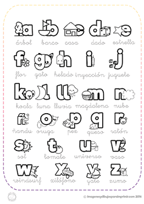 abecedario con imagenes para imprimir y escribir