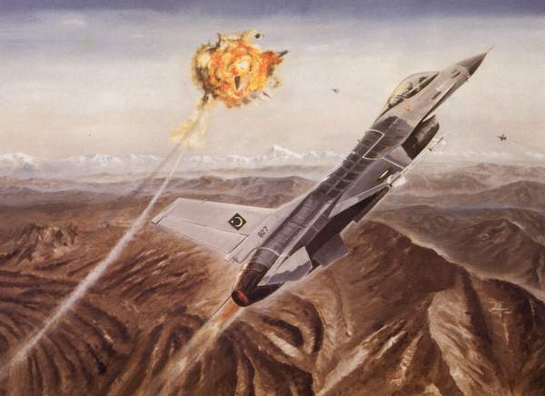 भारत के मिग 21 के राकेट लांचर ने पाकिस्तान के फाइटर विमान F-16 को धूल चटाई.. भगोड़े पाकिस्तानी विमान का पायलट पैराशूट से कूदा..
