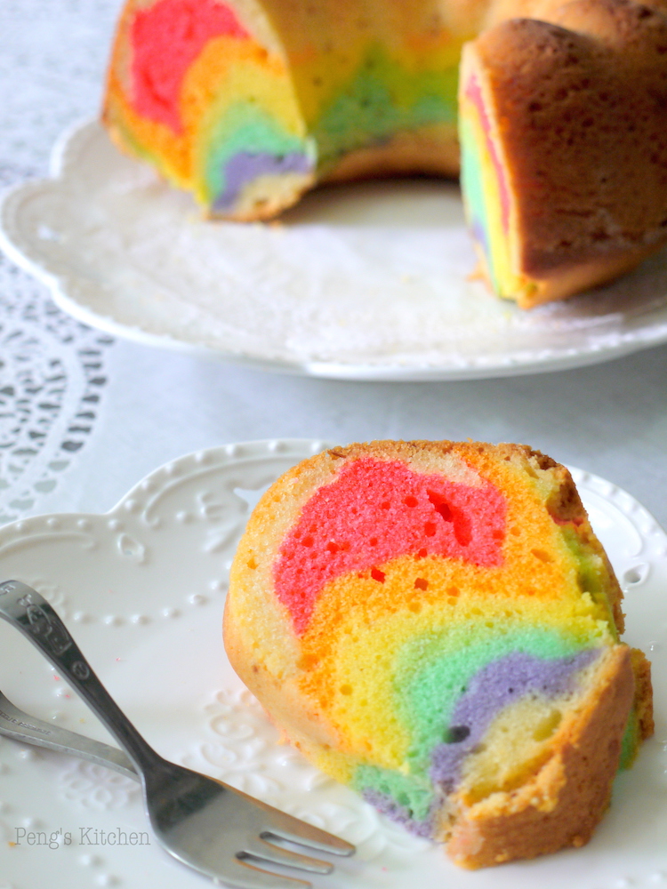 Peng's Kitchen Rainbow Bundt Cake