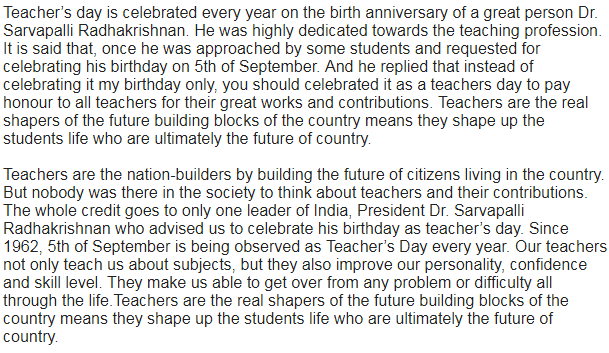 Teachers Day 2018 *ESSAY* In Marathi ,Telugu ,Kannada ...