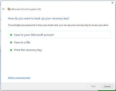 save recovery key to a file