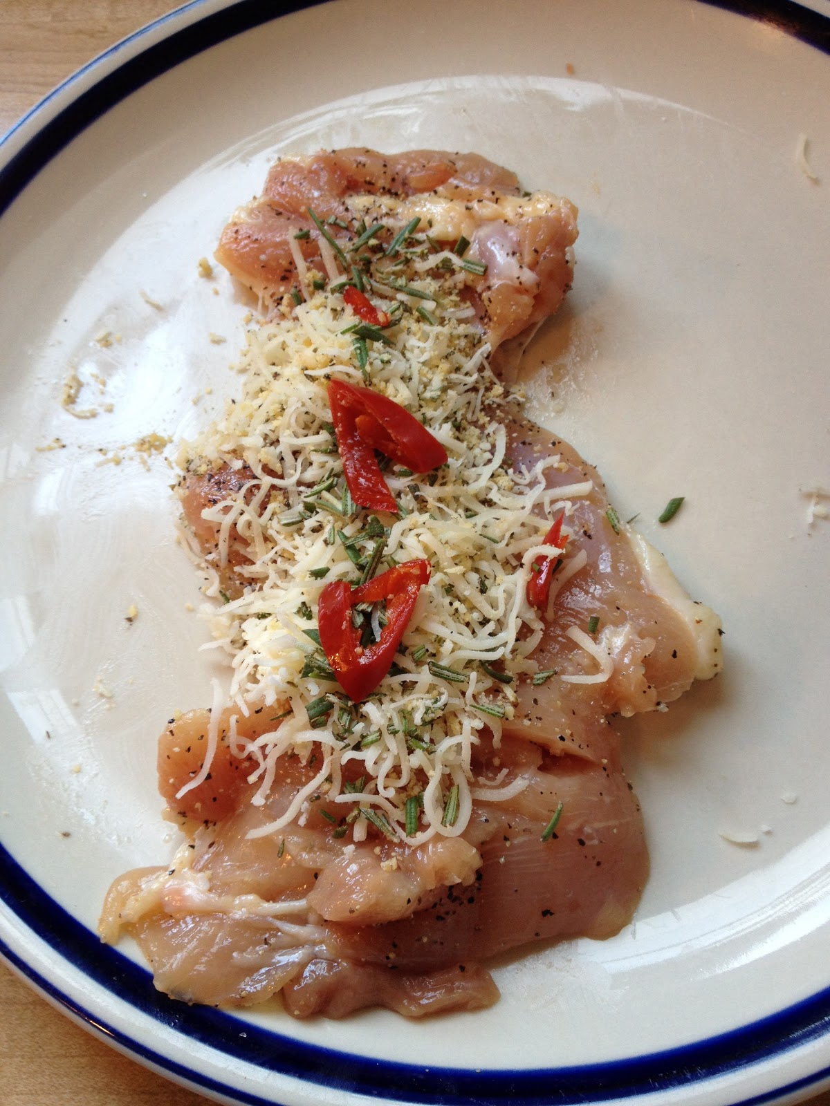 InHouse Cook Prosciutto Wrapped Stuffed Chicken Thighs and Sides