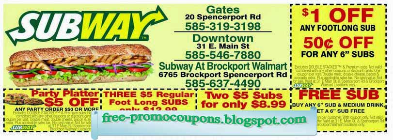 Subway coupon codes