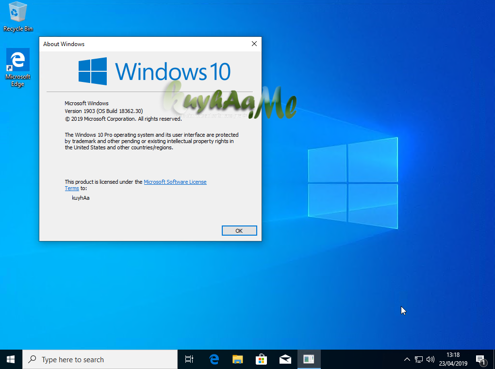 Microsoft Windows 10 Consumer Editions 1903 MSDN kuyhaa