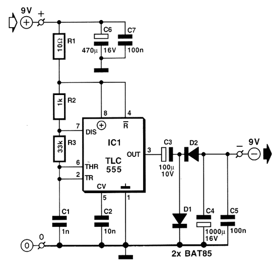 Basic DC to DC Converter Electronic Schematic Diagram  