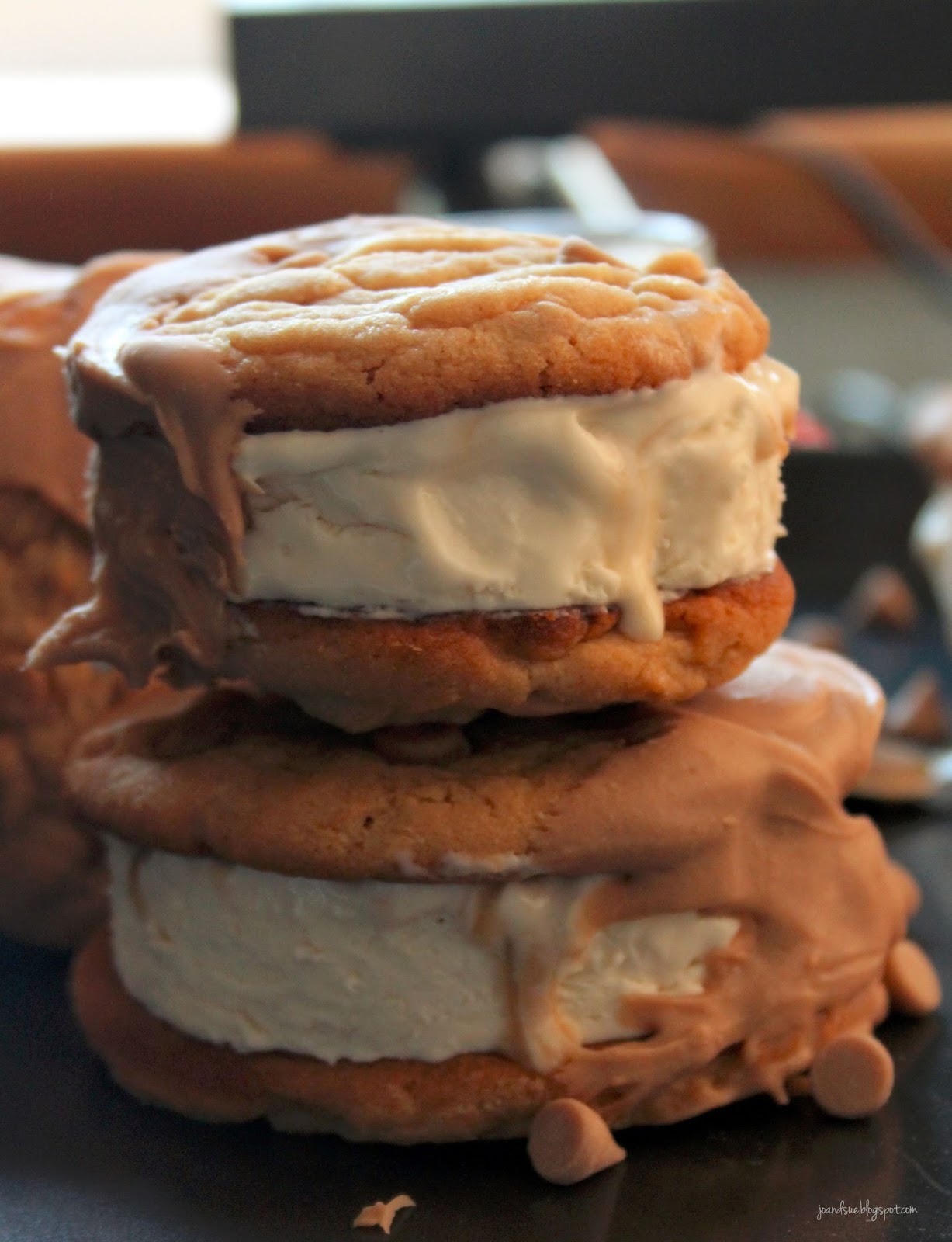 Jo and Sue Peanut Butter Cookie and Salted Caramel Ice Cream Sandwiches