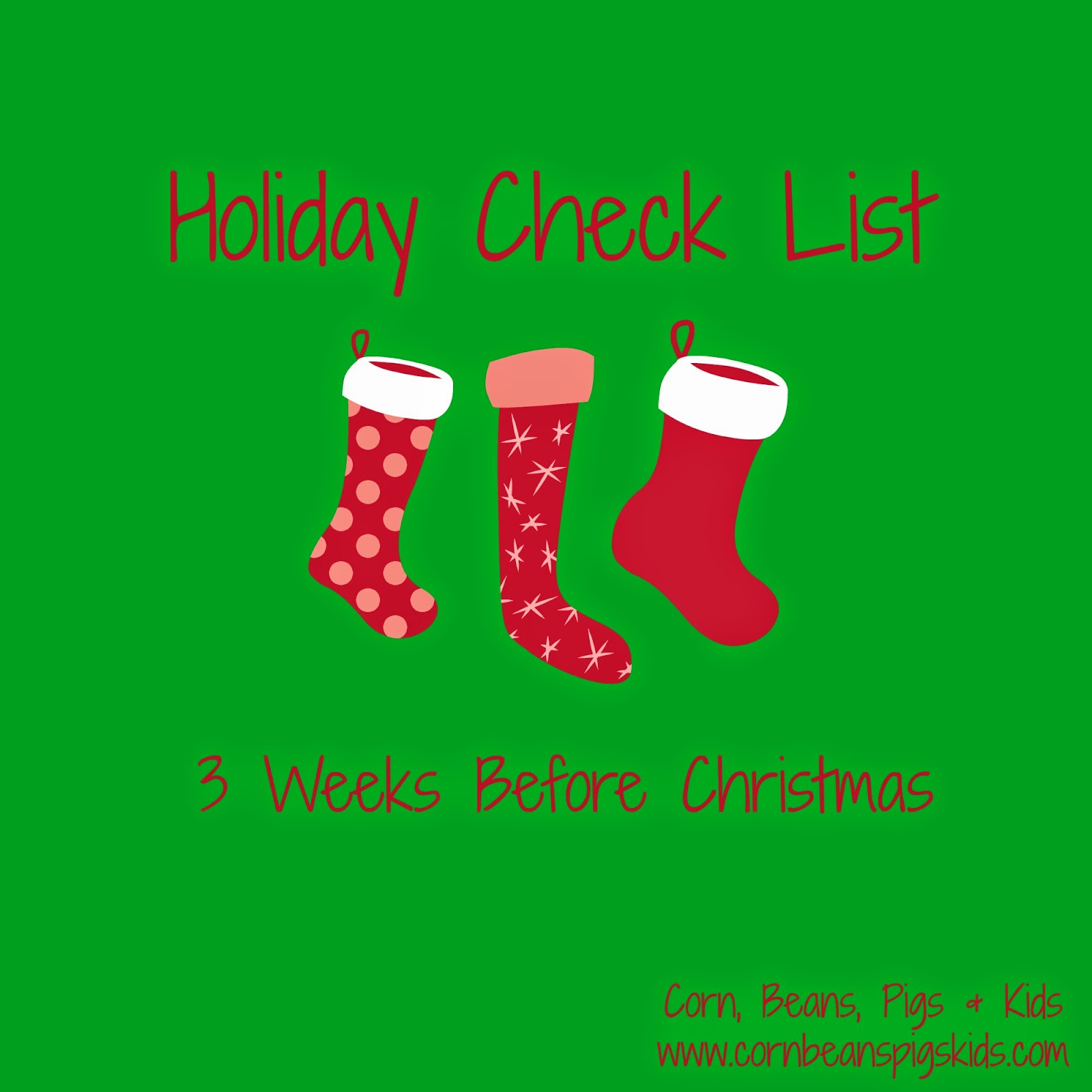  Holiday Check List - 3 Weeks Before Christmas