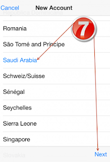 اختيار الدولة إنشاء Apple ID جديد للآب استور App Store