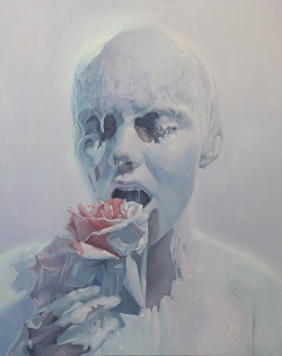 Pessoas cobertas com creme, chantili e outras sobremesas nas provocativas pinturas realistas de Ivan Alifan Ivan Alifan pinturas retratos homens mulheres cobertas creme branco e sobremesas comida fetiche sexualidade