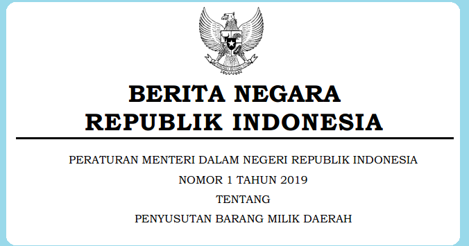 Permendagri Nomor 1 Tahun 2019 Tentang Penyusutan Barang Milik Daerah