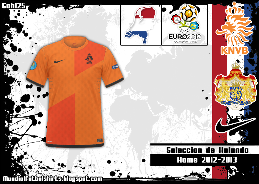 Mundial Futbol Shirts: Selección de Holanda 2012-2013 (Eurocopa 2012)