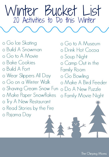 Winter Bucket List (Free Printable) || The Chirping Moms