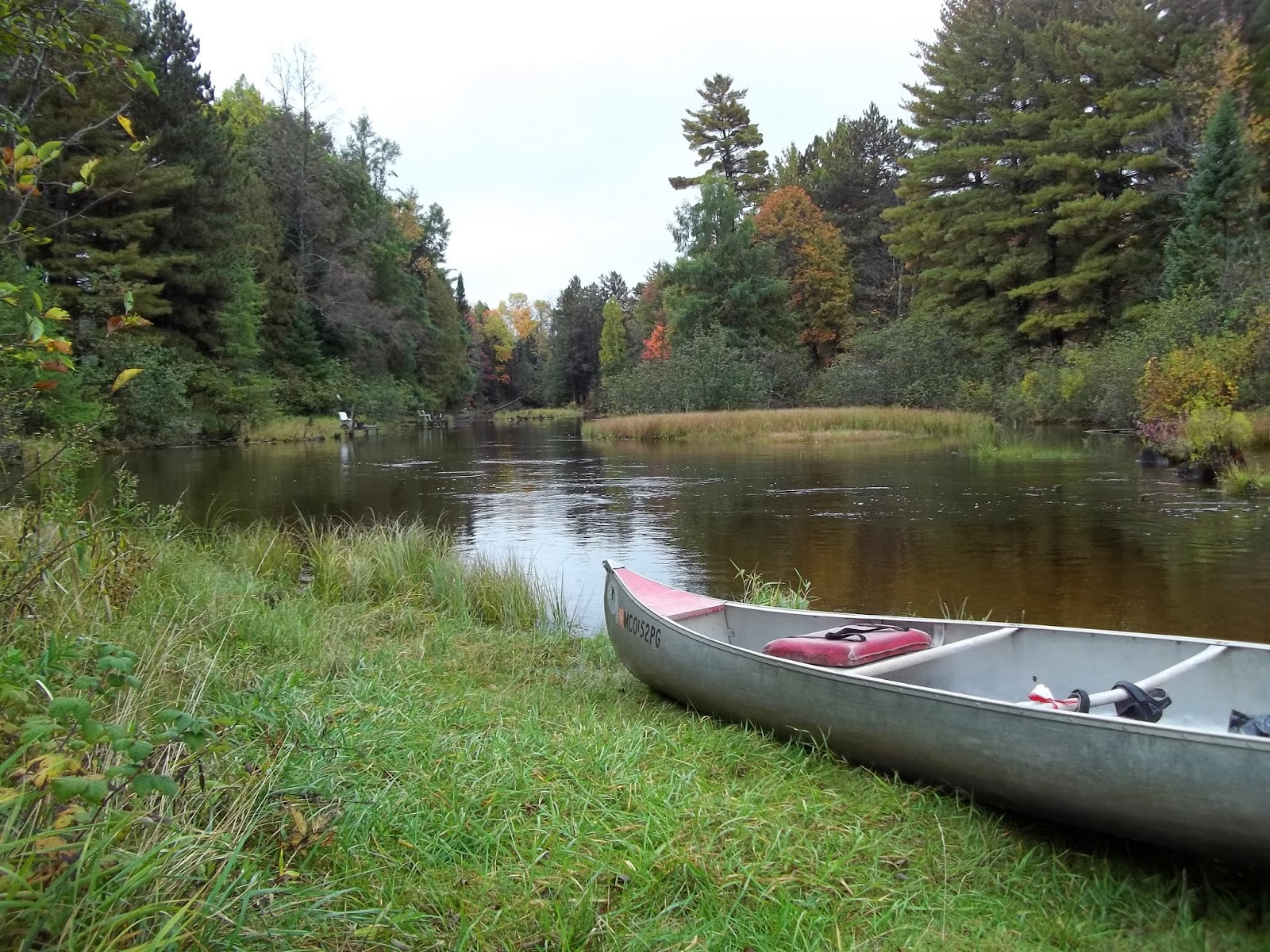 Lacing up my hiking boots The Jstroke on the Manistee River is the