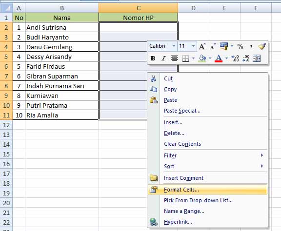 Format Nomor Handphone Di Excel Cara Menghilangkan Garis
