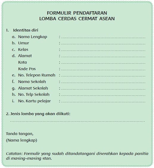 Contoh Formulir