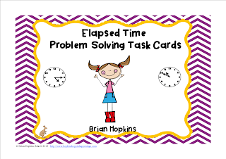 Elapsed Time Word Problem Task Cards (3.MD.1)