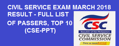 March Civil Service Exam Cse Ppt Full List Of Passers Where