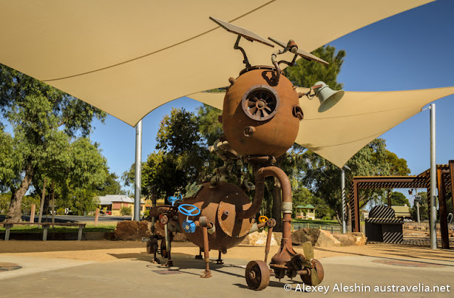 Art in Natimuk Steam punk art installation