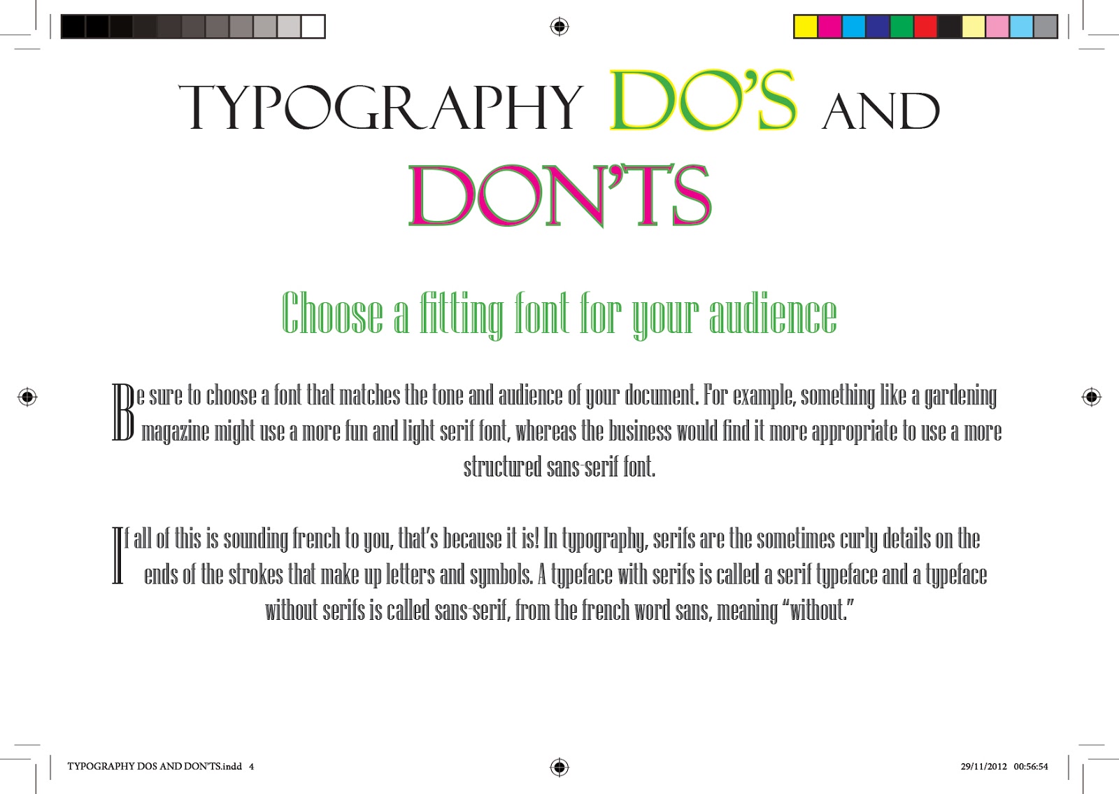 TYPOGRAPHY DO's AND DONT's FONTS TYPOGRAPHY DO's AND DONT's
