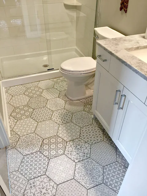 hexagon tiled floors