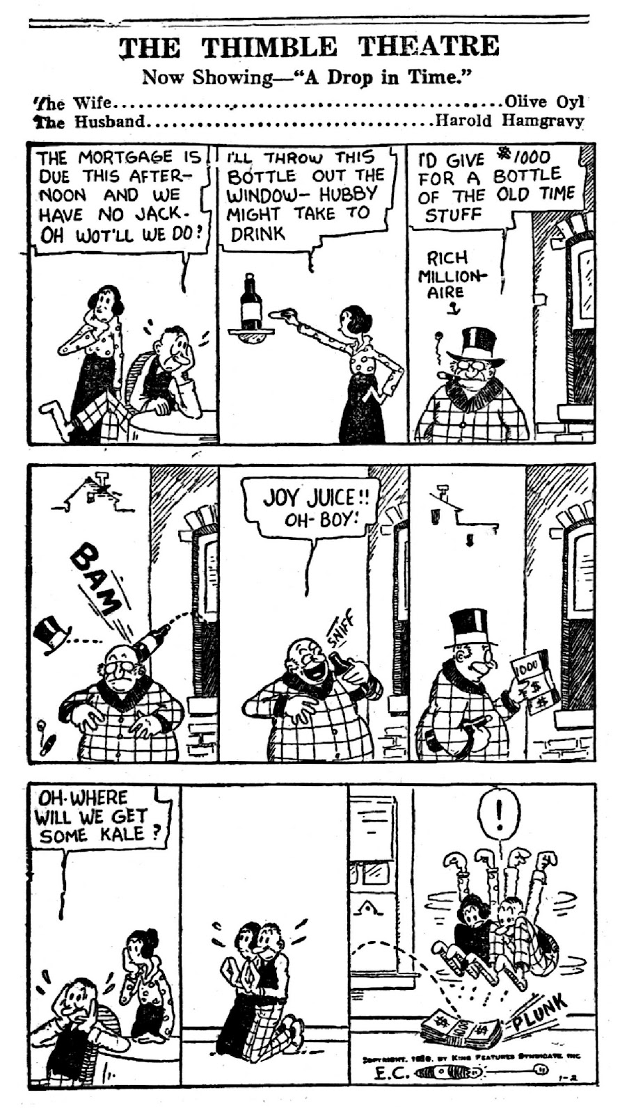 Screwball Comics 12 Batty PrePopeye Thimble Theatre Strips by Segar