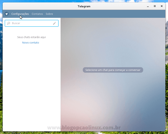 Clique em "Configurações" para definir um nome de usuário público no Telegram Clique em "Configurações" para definir um nome de usuário público no Telegram