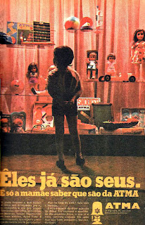 propaganda brinquedos Atma - 1970, 1970. História da década de 70. Propaganda nos anos 70. Brazil in the 70s. Oswaldo Hernandez.