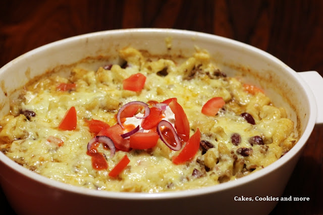 Chili-con-Carne-Gratin mit Penne