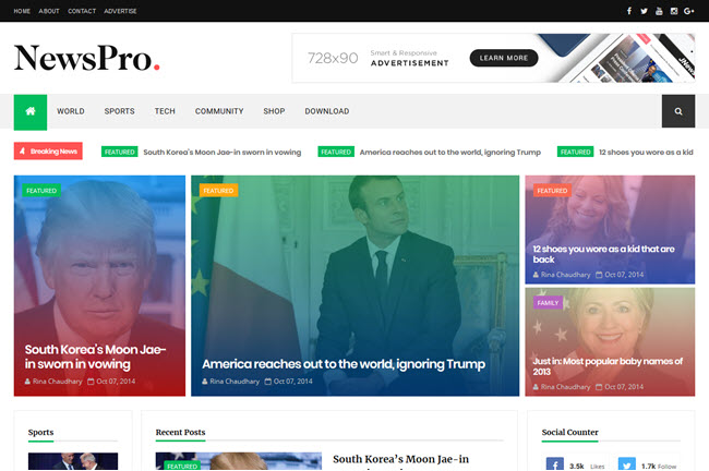 NewsPro - Responsive Magazine Blogger Template