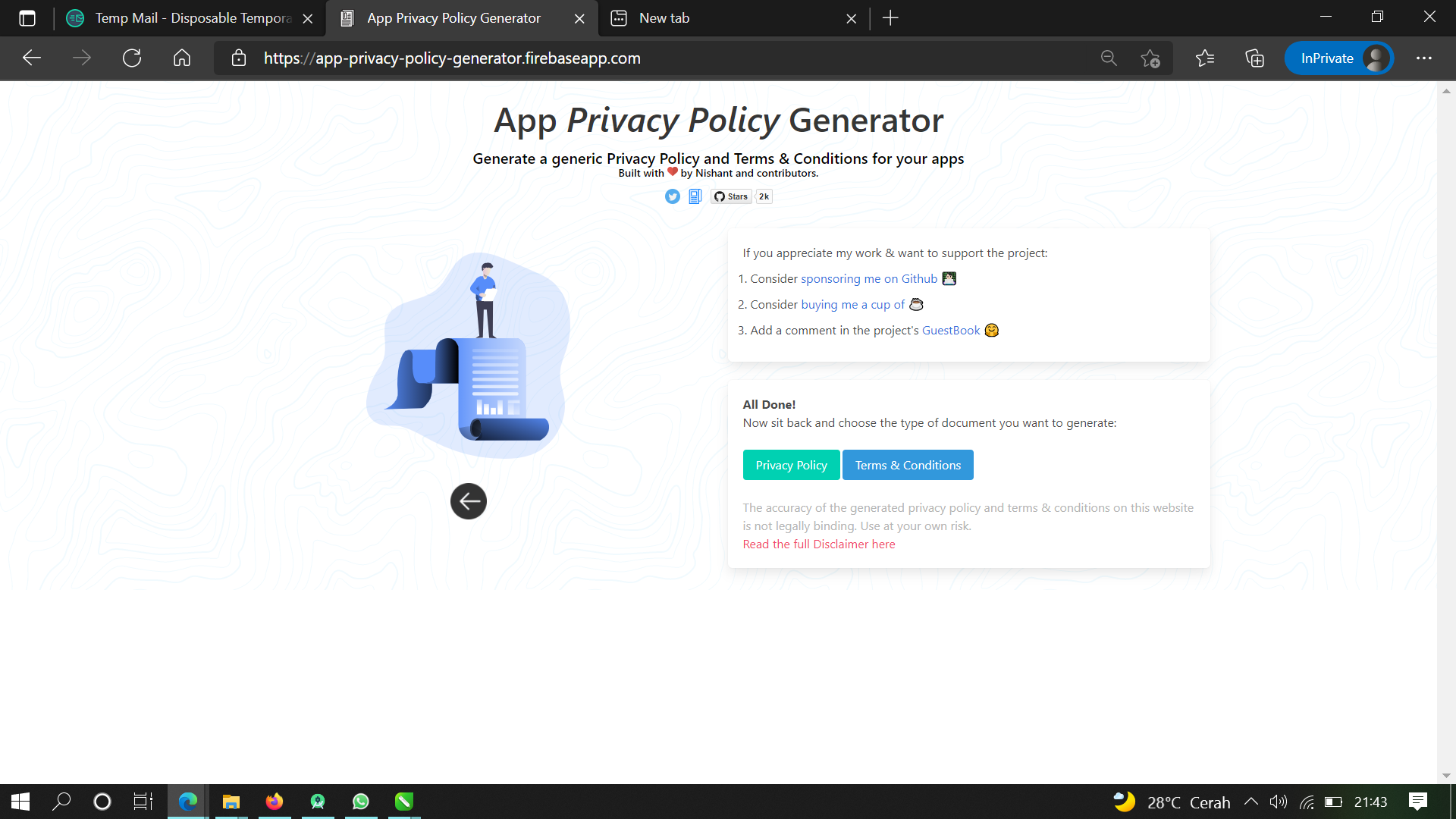 Cara Daftar Privacy Policy
