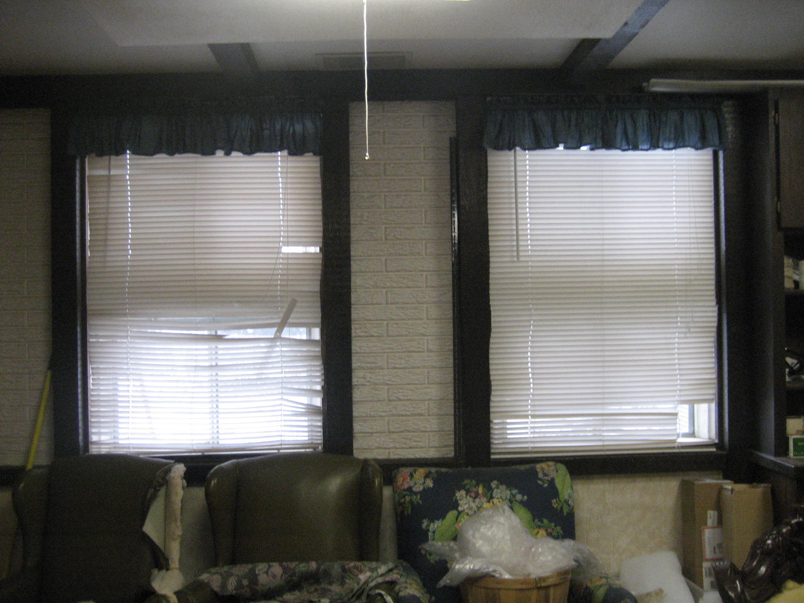 Rubies Running Roman shades from old mini blinds