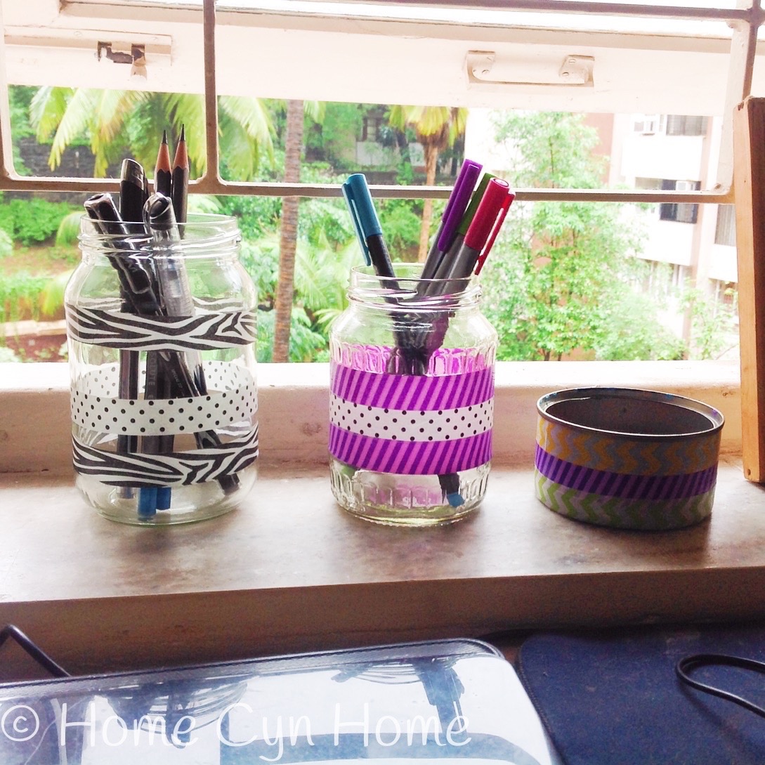 All you need for this DIY project is some washi tape and clean glass jars. 