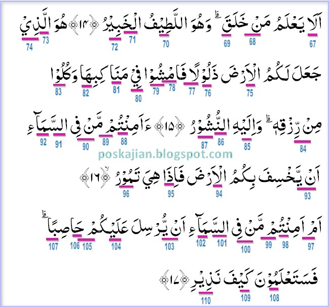 Hukum Tajwid Al Quran Surat Al Mulk Ayat 9 17 Lengkap
