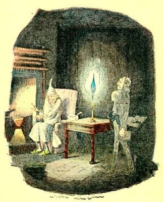 Marley's Ghost by John Leech from A Christmas Carol  by Charles Dickens (1920 reprint of original 1843 edition)