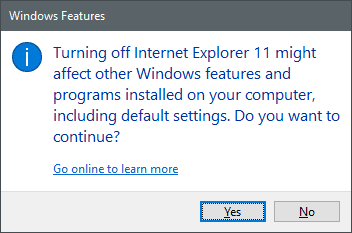 How to Disable Internet Explorer in Windows 10