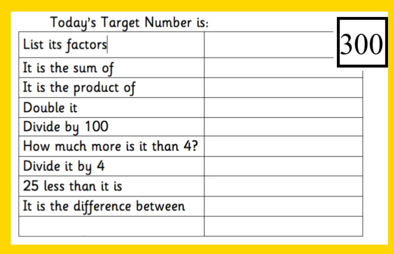 Primary ideas maths a starter for five