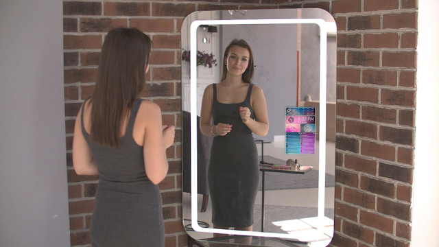 SELFIE MIRROR - world first smart mirror, takes photos, posts them on Facebook and manages Smart Home. 