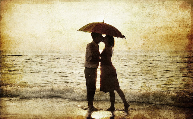 Romantic Couple in Rain