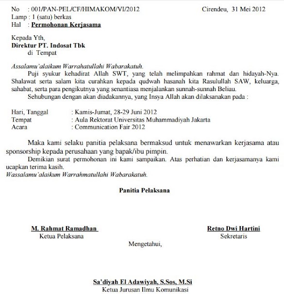 Contoh Surat Undangan Kerjasama Sponsor contoh surat permohonan kerjasama sponshorship kegiatan Contoh Surat Undangan Kerjasama Sponsor contoh surat permohonan kerjasama sponshorship kegiatan