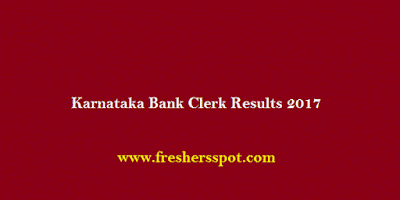 Karnataka Bank Clerk Results 2017 