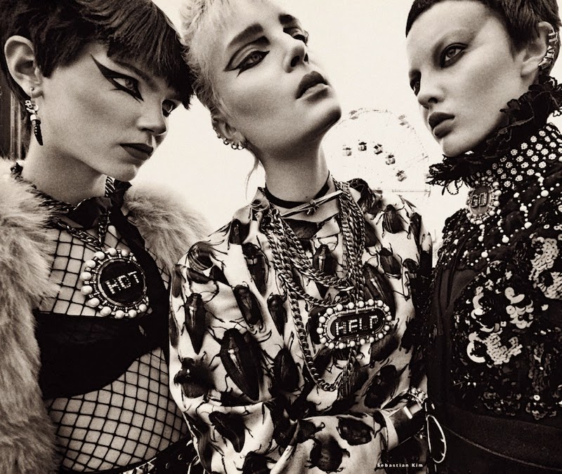 agnes, charlotte and laura by sebastian kim for vogue russia october ...