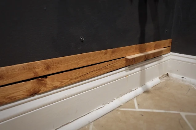 installing wood lath paint with a paint stick spacer
