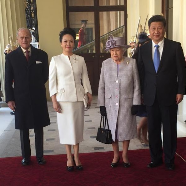 Queen Elizabeth II and Prince Philip, Duke of Edinburgh, Prince Charles, Prince of Wales and Camilla, Duchess of Cornwall, Chinese President Xi Jinping and Peng Liyuan 