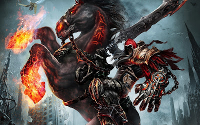 Darksiders Knight with Flaming Horse HD Wallpaper