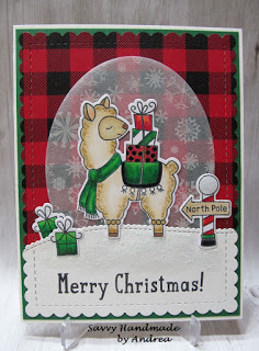 Merry Christmas by Andrea features Llama Delivery, Santa Paws Newton, and Frames & Flags by Newton's Nook Designs; #newtonsnook