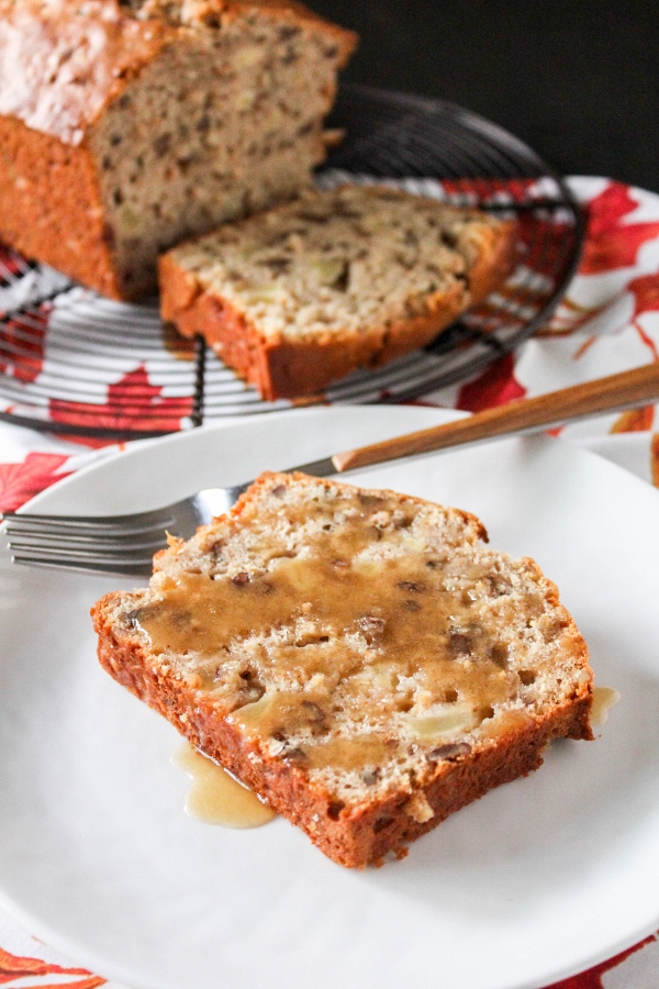 Apple Oat Quick Bread with Caramel Sauce AppleWeek