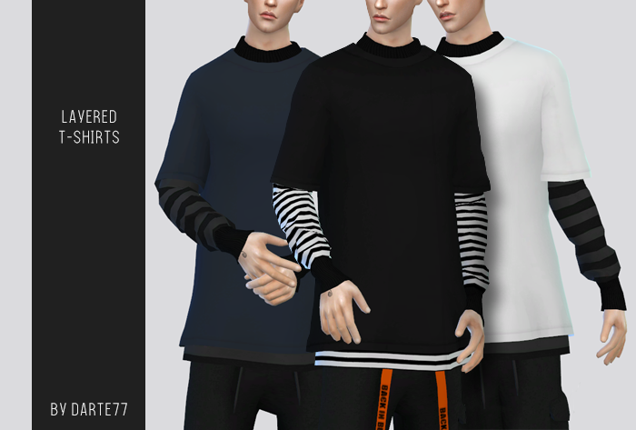 Layered T Shirts Darte77 Custom Content For Ts4