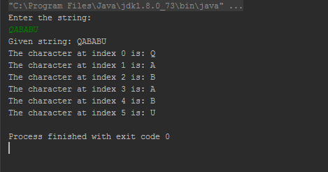 QA BABU WORKS: Java Program 1: How to read characters of a String?