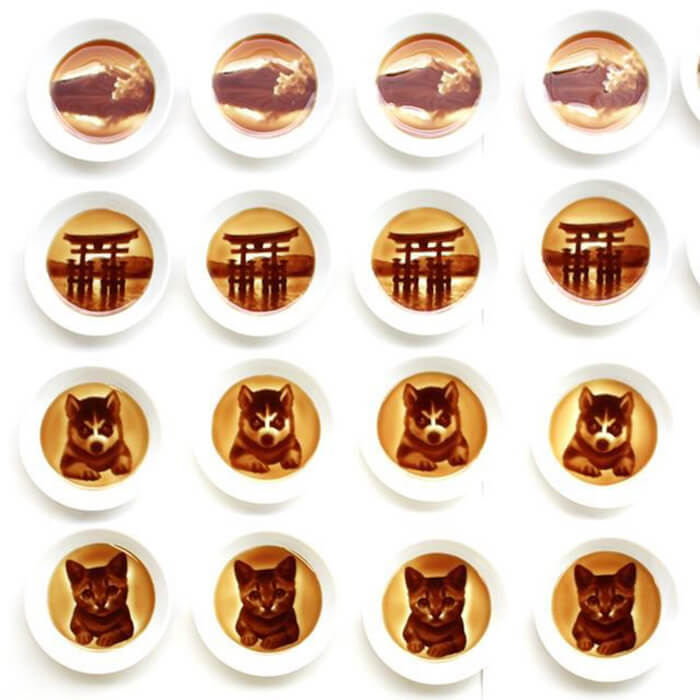 After Pouring Soy Sauce Into These Plates, Beautiful Hidden Paintings Are Revealed After Pouring Soy Sauce Into These Plates, Beautiful Hidden Paintings Are Revealed