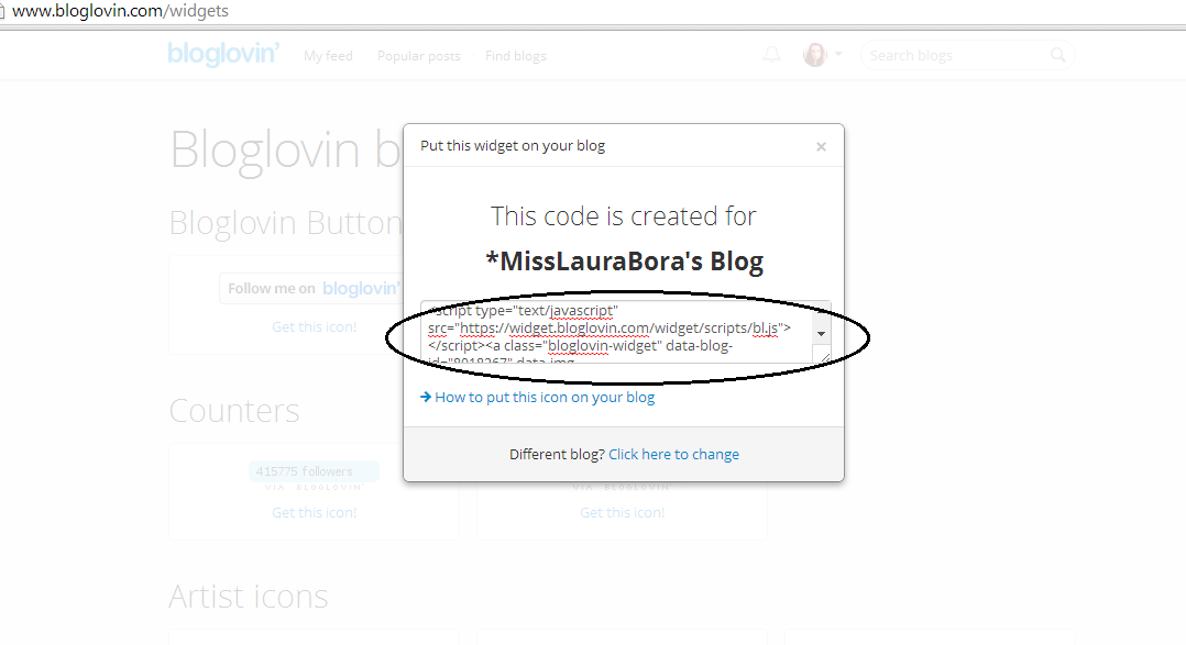 How to Add The "Follow Me On Bloglovin' " Button To The End of Each Blog Post 4